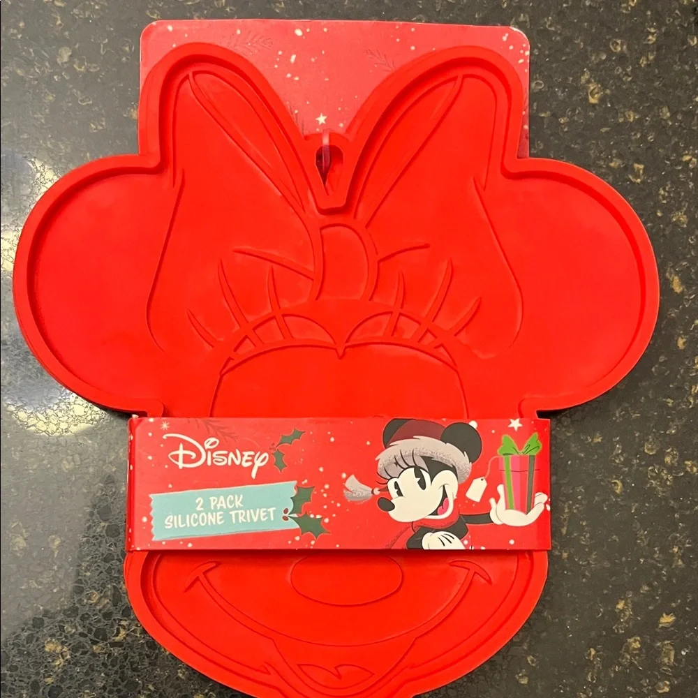 Disney Red Minnie Mouse Silicone Trivet Set